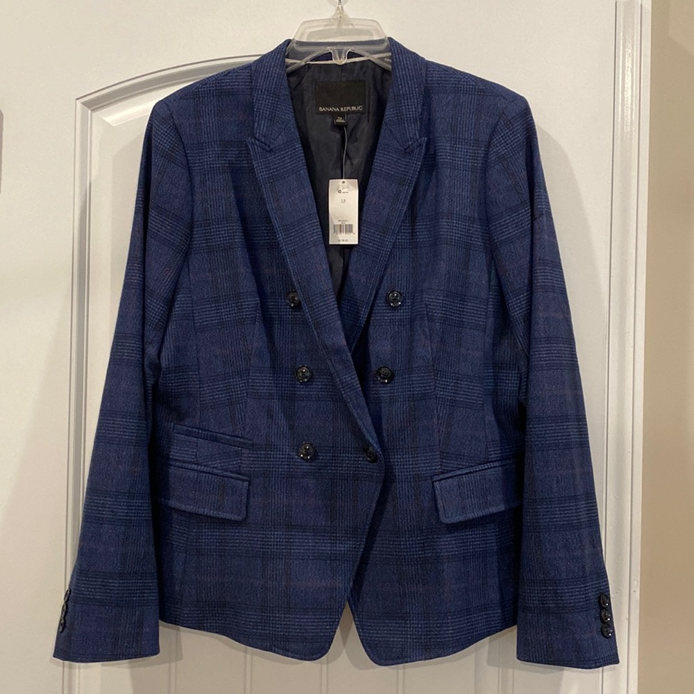 NWOT Banana Republic plaid blazer 12